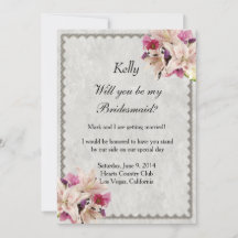 Carte Mariage Bridesmaid Lily blanche