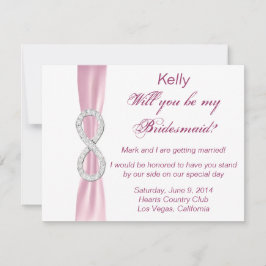 Carte Mariage Bridesmaid rose Diamond Infinity