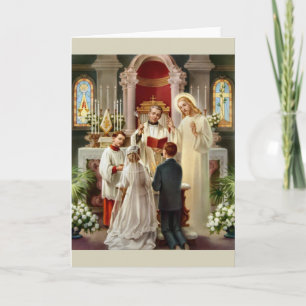 Carte Mariage catholique vintage
