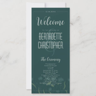 Carte Mariage Chic Moderne Élégant Vert Émeraude Simple