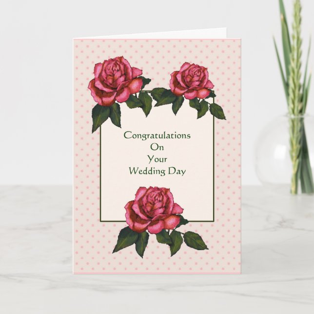 Carte Mariage : Christian : Roses roses roses (Devant)