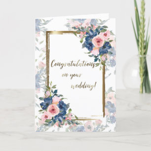 Carte Mariage couleur Watercolor Navy et Blush