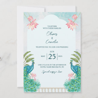 Carte mariage Couleurs d'eau Invitation