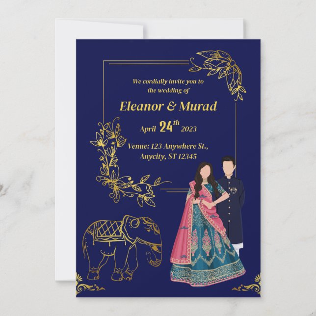 Carte Mariage Couple Faire-part de mariage traditi (Devant)
