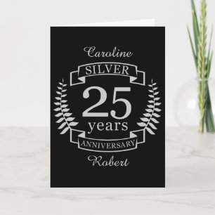 Carte Mariage d'argent 25 ans