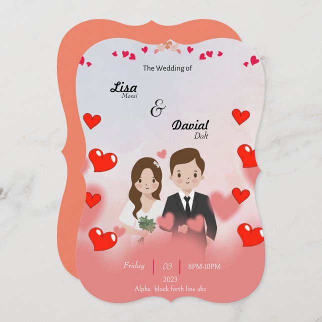 Carte Mariage d'automne (Devant / Derrière)