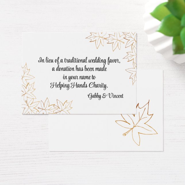 Carte Mariage de automne de bienfaisance Maple Lea (Bureau)
