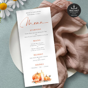 Carte Mariage de automne de bougie russe Citrouille oran