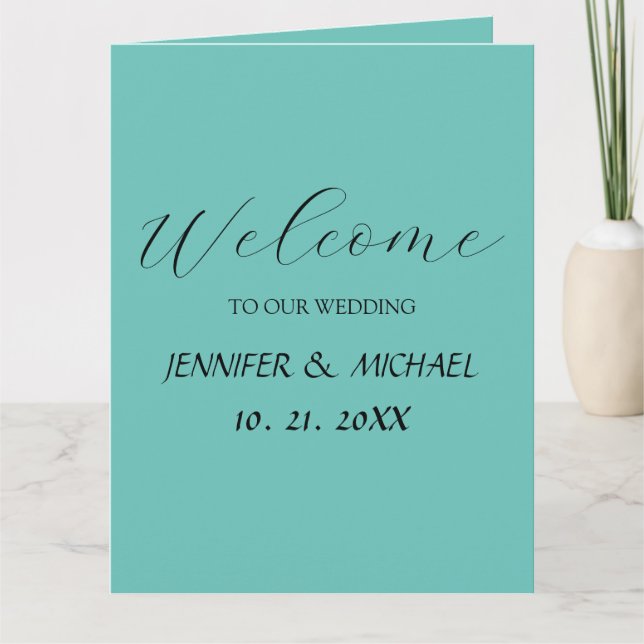 Carte Mariage de bienvenue élégant en calligraphie (Devant)