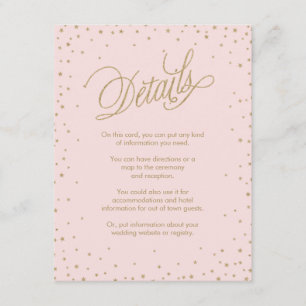 Carte Mariage de boîtier rose et or Fancy Stars