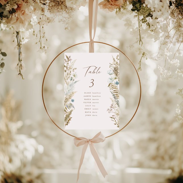 Carte Mariage de calygraphie romantique rustique (Rustic Romantic Callygraphy Wedding Table Number)