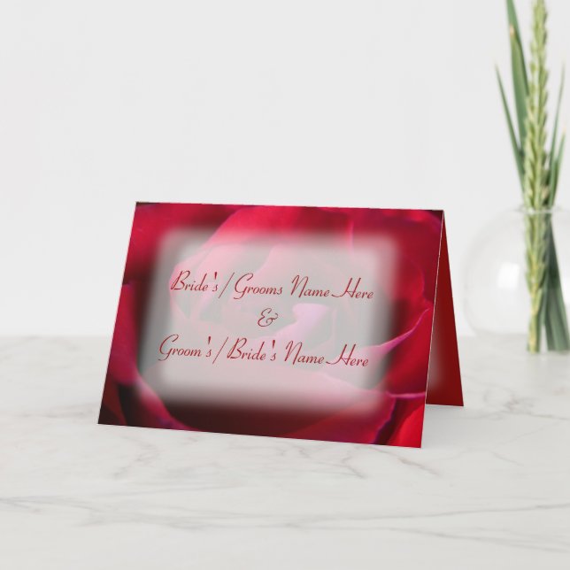 Carte Mariage de carte de voeux Rose personnalisée (Devant)