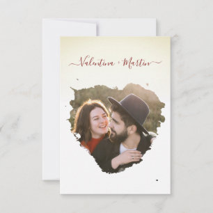 Carte Mariage de coeur de pinceau simulé en couple