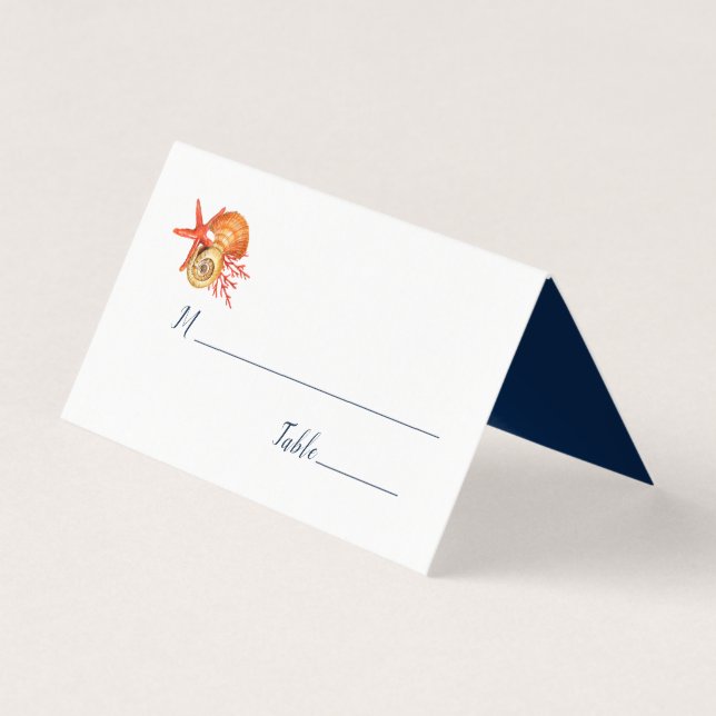 Carte mariage de coquillages d'aquarelle (Front)