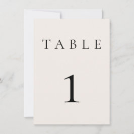 Carte Mariage de crème beige/Numéro de table d'événement