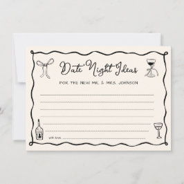 Carte Mariage de date de nuit de la main noire