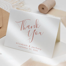 Carte Mariage de  de script en terre cuite moderne Merci