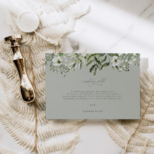 Carte Mariage de demande de cadeau Sage Garden