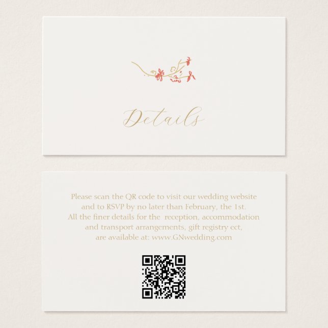 Carte Mariage de fermeture du registre des cadeaux (Devant & derrière)