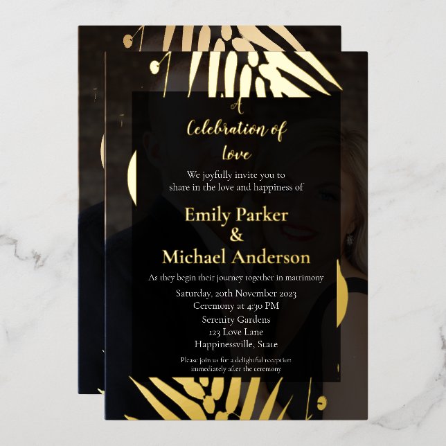 Carte mariage de feuillage de chute personnalisée (Recto/Verso)