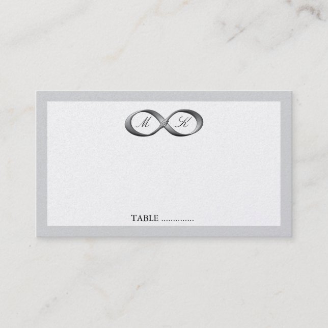 Carte Mariage de fixation à main Silver Infinity (Devant)