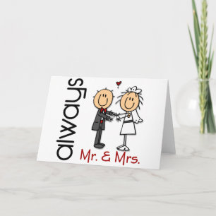 Carte Mariage de la figure M. Stick & Mme Toujours