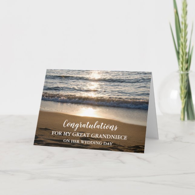 Carte Mariage de la petite-fille de mon frère le jour de (Devant)