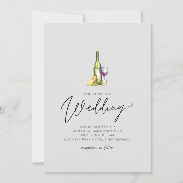 Carte Mariage de la table de pâturage du vin et du froma (Devant)