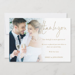 Carte Mariage de Merci de de photo Gold
