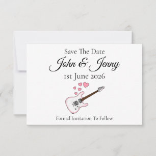Carte Mariage de musicien de guitare électrique Enregist