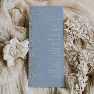 Carte Mariage de Parties scintillant moderne Dusty Blue 