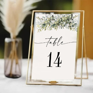 Carte Mariage de plantes vertes Numéro de tableau