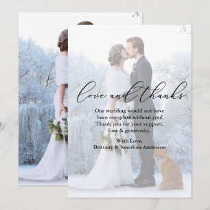 Carte Mariage de remerciement pour Calligraphy