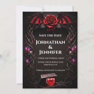 Carte Mariage de romance sombre gothique vampire Nuit Ét
