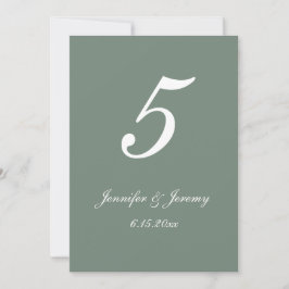 Carte Mariage de script blanc moderne Sage Green
