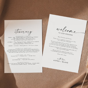 Carte Mariage de script moderne lettre de bienvenue & It