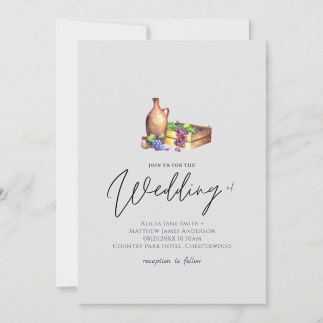 Carte Mariage de table de pâturage rustique (Devant)