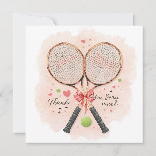 Carte Mariage de tennis avec raquette et coeur d'amour (Devant)
