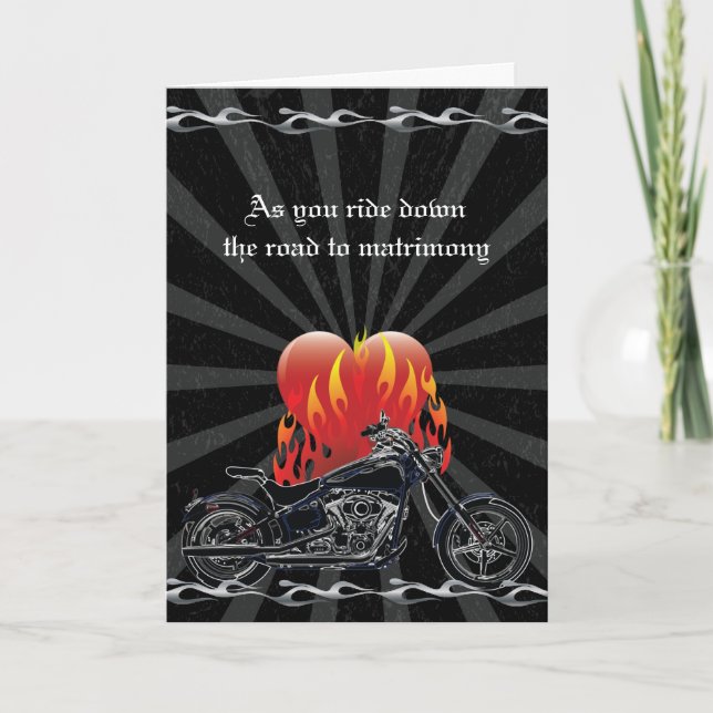 Carte Mariage de vélo Flaming Love (Devant)