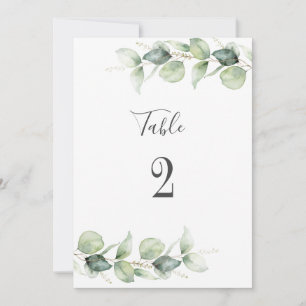Carte Mariage de verdure Eucalyptus Tableau Numéro 2 Siè