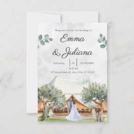 carte mariage d'élévation de montagne Invitation