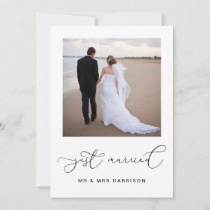 Carte Mariage d'Elopement Photo Moderne Minimal