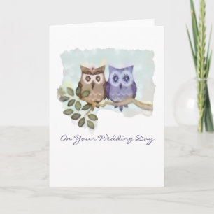 Carte Mariage des hiboux