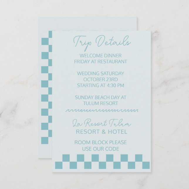 Carte mariage détaillée (Devant / Derrière)