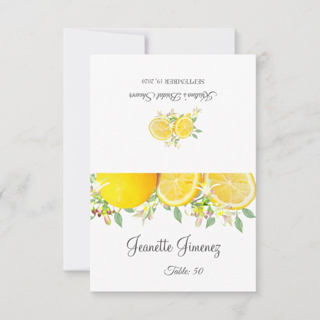 Carte Mariage d'été Boho Lemon moderne (Devant)