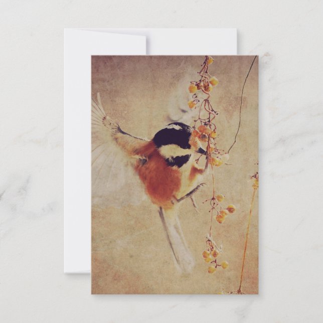 Carte Mariage d'oiseau joli Enregistrez la date (Devant)