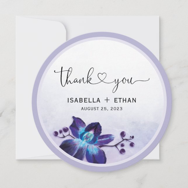 Carte Mariage d'orchidée bleue (Devant)