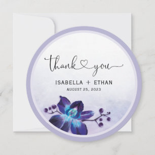 Carte Mariage d'orchidée bleue