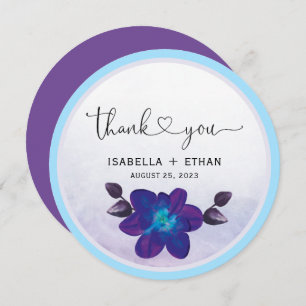 Carte Mariage d'orchidée bleue