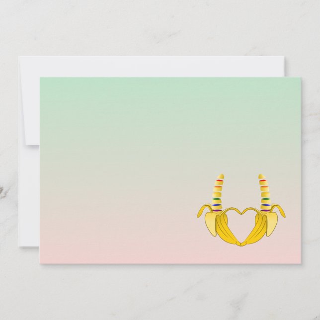 Carte Mariage drôle gay banane cœur (Devant)